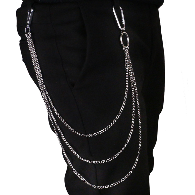 Street Fashion Goth - ジーンズ,パンク,ストリート,キーホルダー,ユニセックス,美的アクセサリー,1ピース用のステンレス製ロングキーホルダー