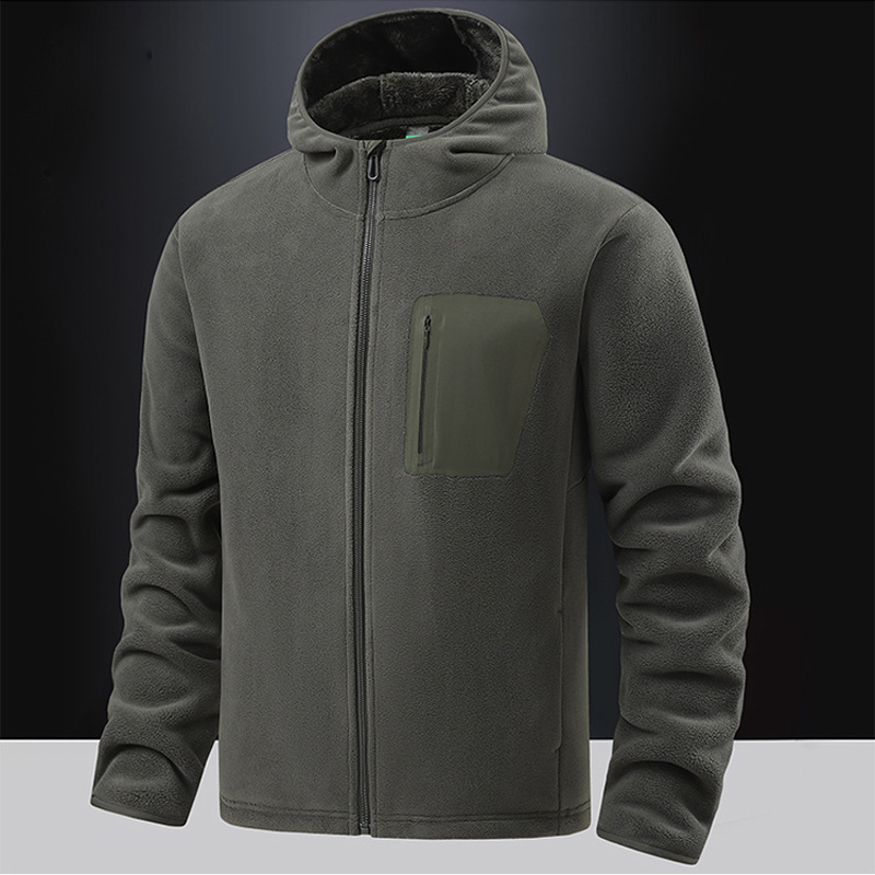Windbreak Shell Jacket - 冬のメンズポーラテックフリースジャケットファッション男性ソフトシェル暖かいフード付きコート男性屋外ウインドブレーカークライミングスウェット 5XL