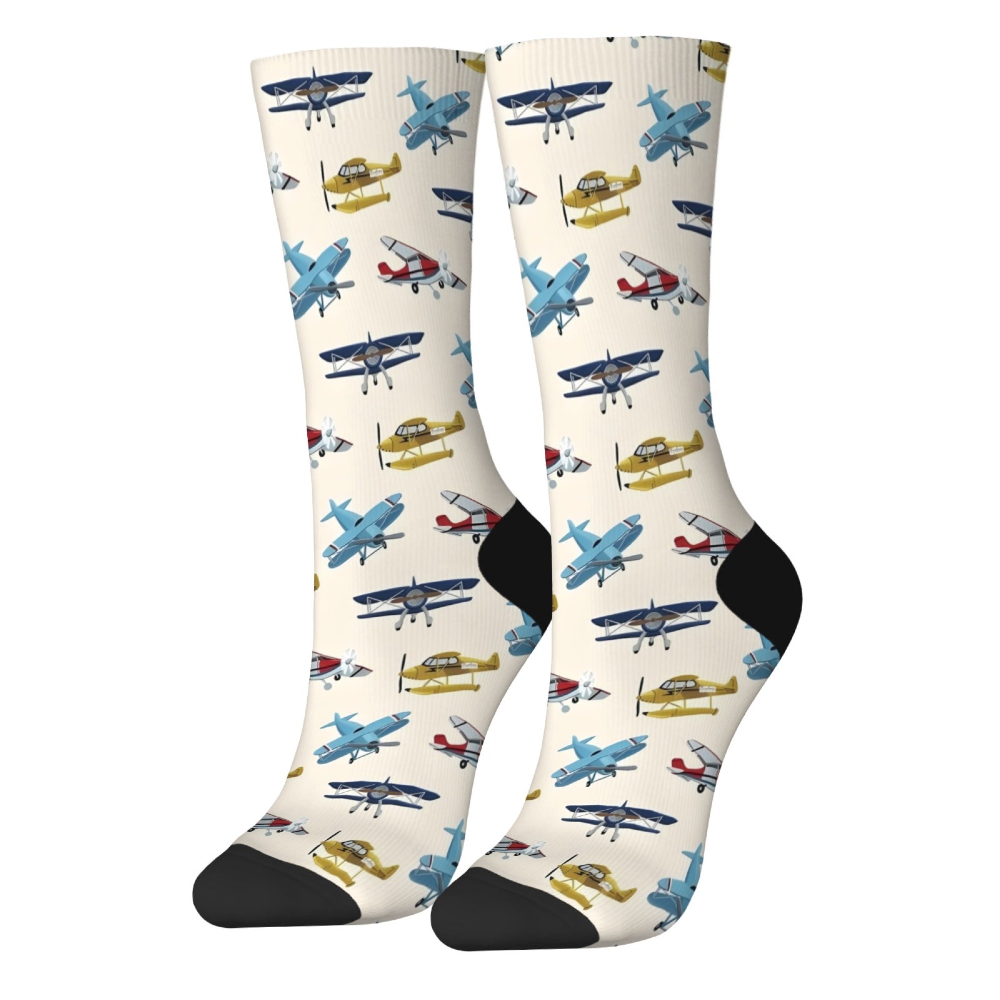 Street Fashion Style Youtube - ノスタルジックな飛行機メンズソックスノベルティ面白い漫画ソックスストリートヒップホップレトロファッションハッピーソックス原宿スタイルユニセックスギフト