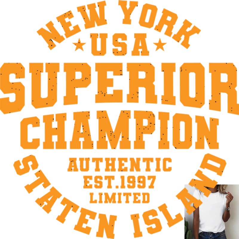 Street Style New York Fashion - アメリカンレトロニューヨーク文字熱転写ステッカー、Tシャツ、キャンバスバッグ、ファッション用のトレンディカジュアルストリートスタイルデザイン