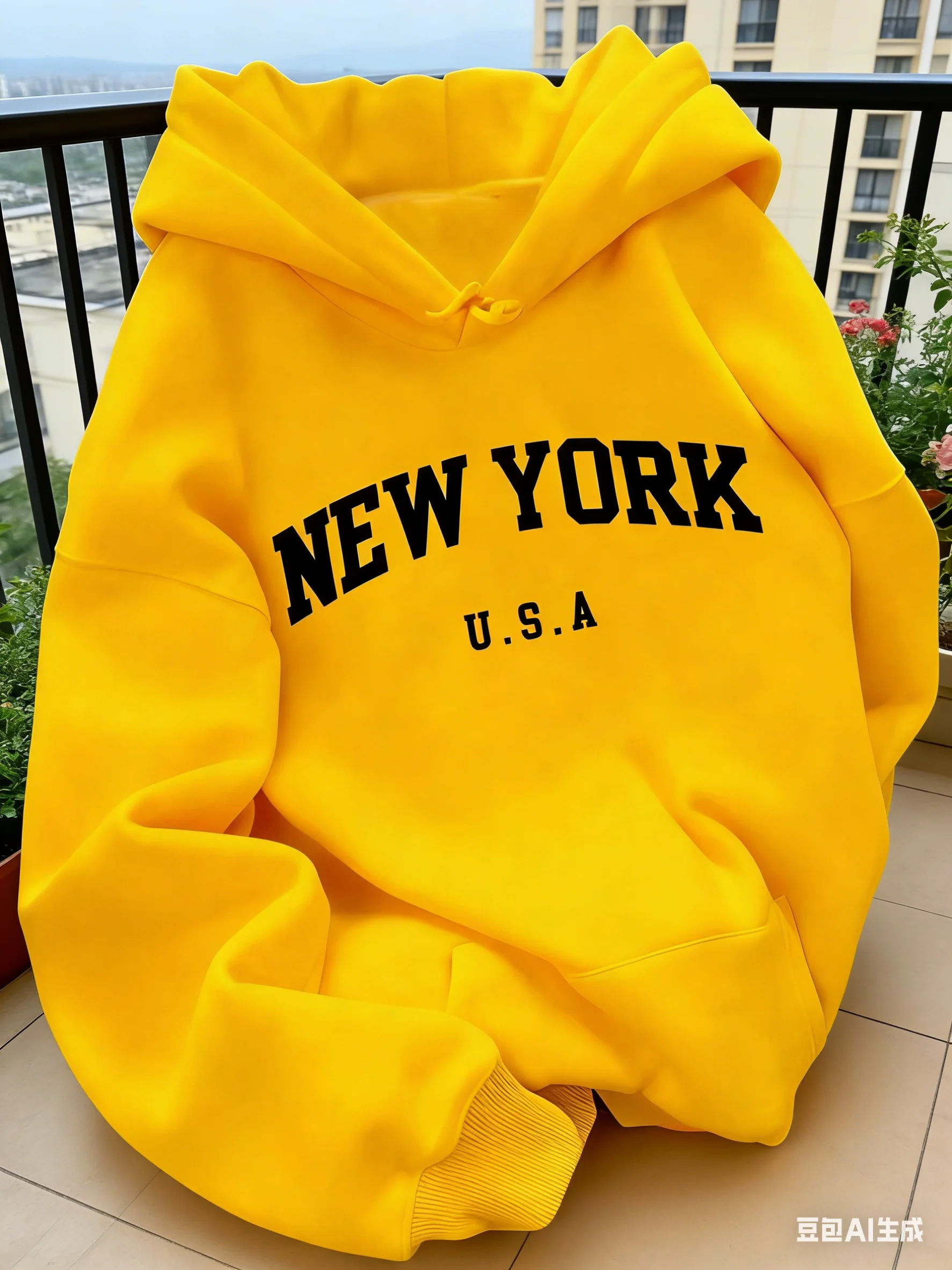 Street Style New York Fashion - フード付きスウェット 女性用 カジュアルカット ニューヨーク USA レタリング