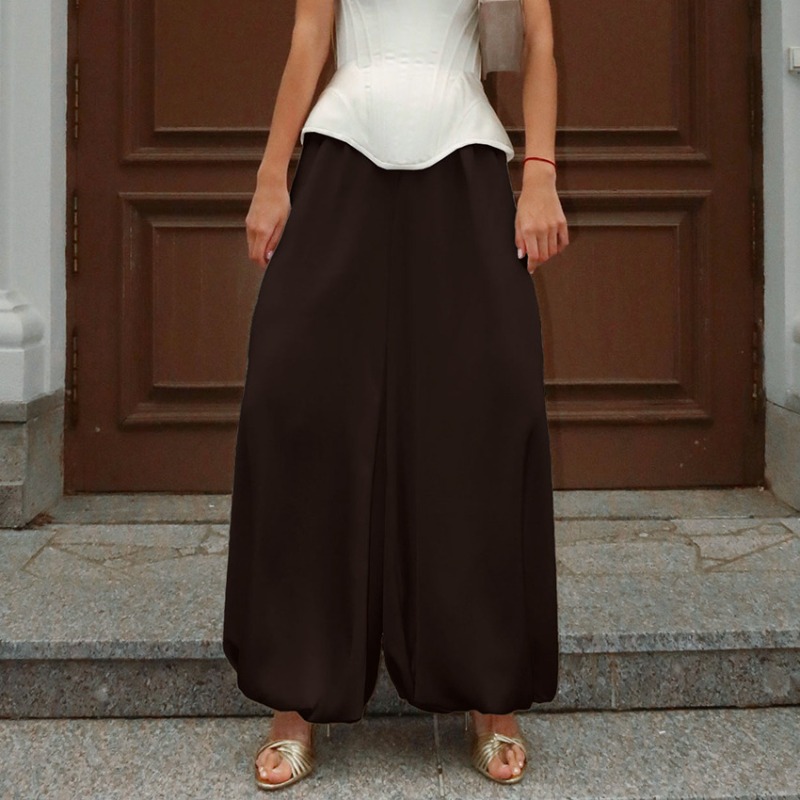 Street Fashion Vogue - 女性 2026 夏の新しいトレンディなストリートスタイルサテンハーレムパンツデザインエレガントなルーズ多用途通勤カジュアルシックなファッションヒット流行