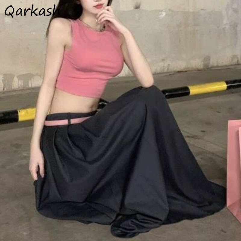 Street Fashion Korean Girl - HotSweet-女性のためのピンクのドレスセット、韓国スタイル、夏のキャミソール、クールな足首のスカート、女の子のためのハイストリートファッション、ins