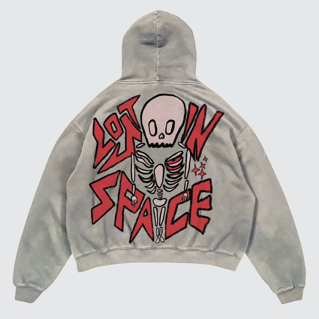 Street Fashion Goth - ストリート Y2K レタープリント長袖パーカーカップルヒップホップストリートパンク風ルーズファッション特大パーカー原宿ゴストップ