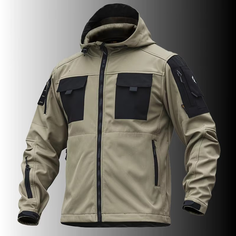 Windbreak Shell Jacket - タッドシャー-メンズソフトシェルミリタリータクティカルジャケット、防水ウォームウインドブレーカー、米軍アウターコート、メンズウィンターカモフラージュ