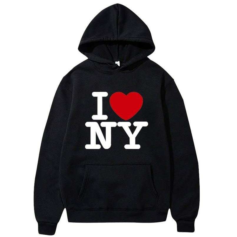 Street Fashion Of New York - ニューヨークが大好きです。 トレンディなプリント柄メンズ秋冬ファッショナブルカジュアルアウトドア暖かいフード付きセーター。 ストリートヒップホップウェア。