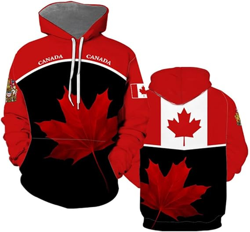 Street Fashion Canada - カナダパーカーメープルリーフ 3d プリントパーカー男性女性オーバーサイズスウェットストリートファッションフード付き子供スポーツプルオーバー Y2k 服