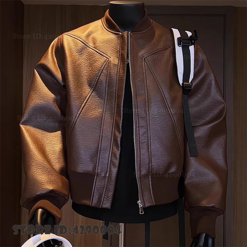 Street Fashion Style Male - 秋のメンズジャケットコートアメリカンスタイルレトロクラックレザーバイクジャケットファッショントレンドハイストリートルーズカジュアル男性トップ