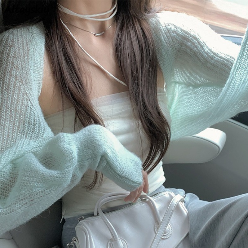 女性と女の子のための韓国スタイルのカーディガン,シンプルなデ - Street Fashion Korean Girl のレビューと価格