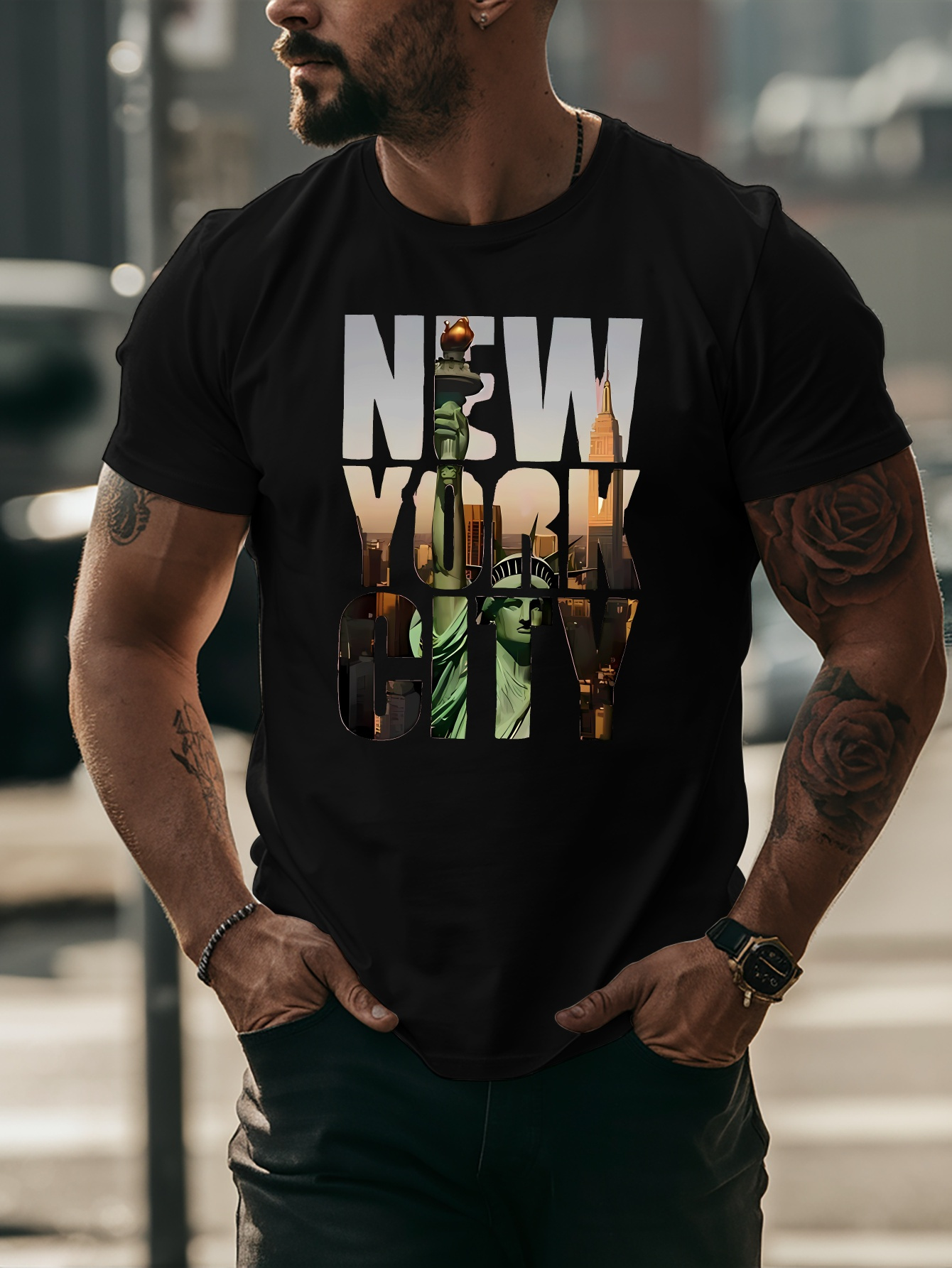 メンズ イエローTシャツ ニューヨークシティ リバティランド - Street Fashion Of New York のレビューと価格