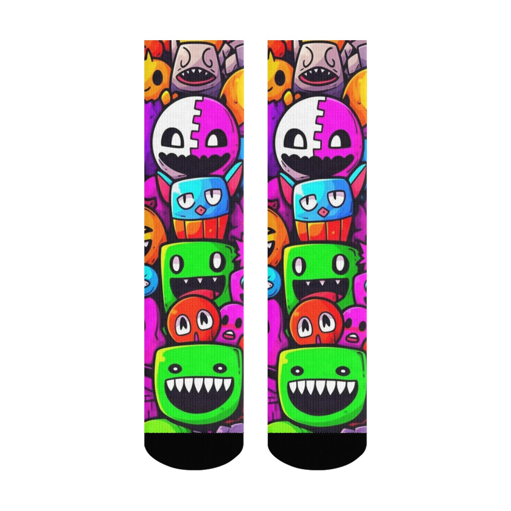 斬新で楽しいモンスタープリントのメンズソックス 柔らかく肌に - Street Fashion Style Youtube のレビューと価格