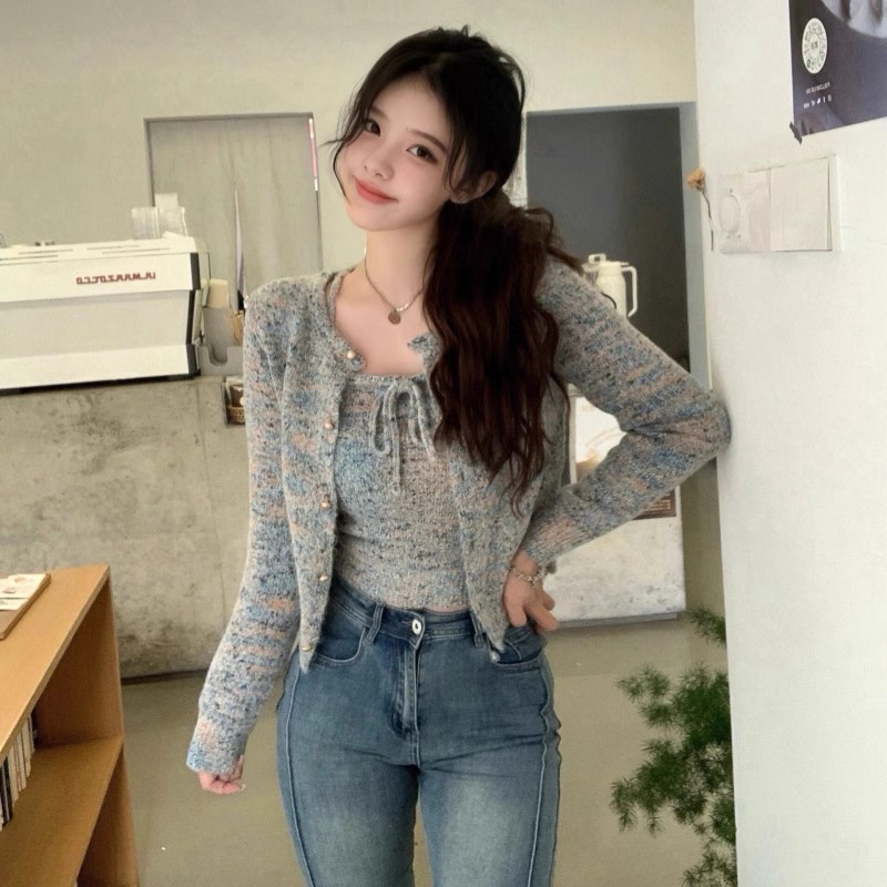 女の子のための柔らかいレースのセーターとセーターのセット,ハ - Street Fashion Korean Girl のレビューと価格