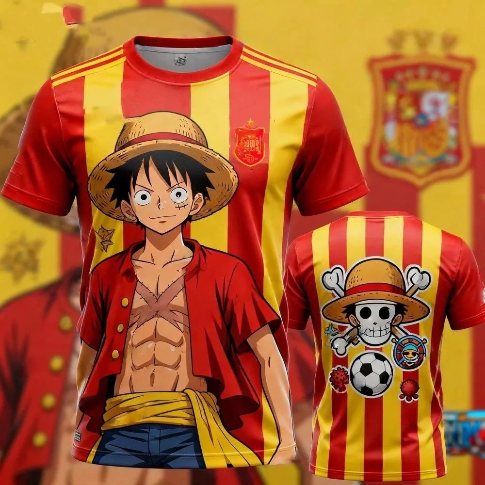 ワンピース ユニセックス スペイン ルフィ サッカーユニフォ - Street Fashion In Spain のレビューと価格