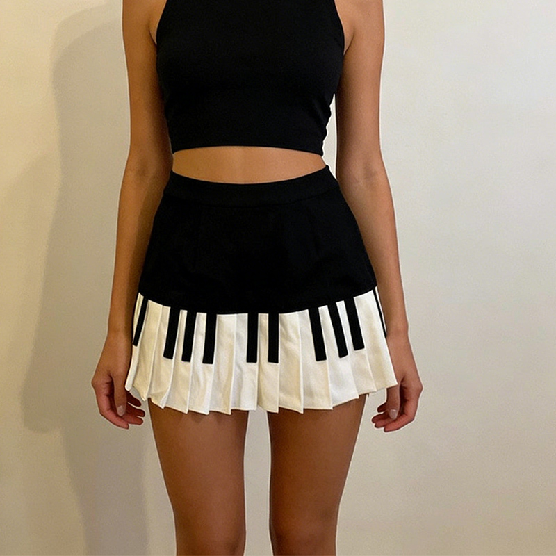 夏の女性のピアノデザイナーファッションスカートレディース韓国 - Street Fashion Korean Girl のレビューと価格