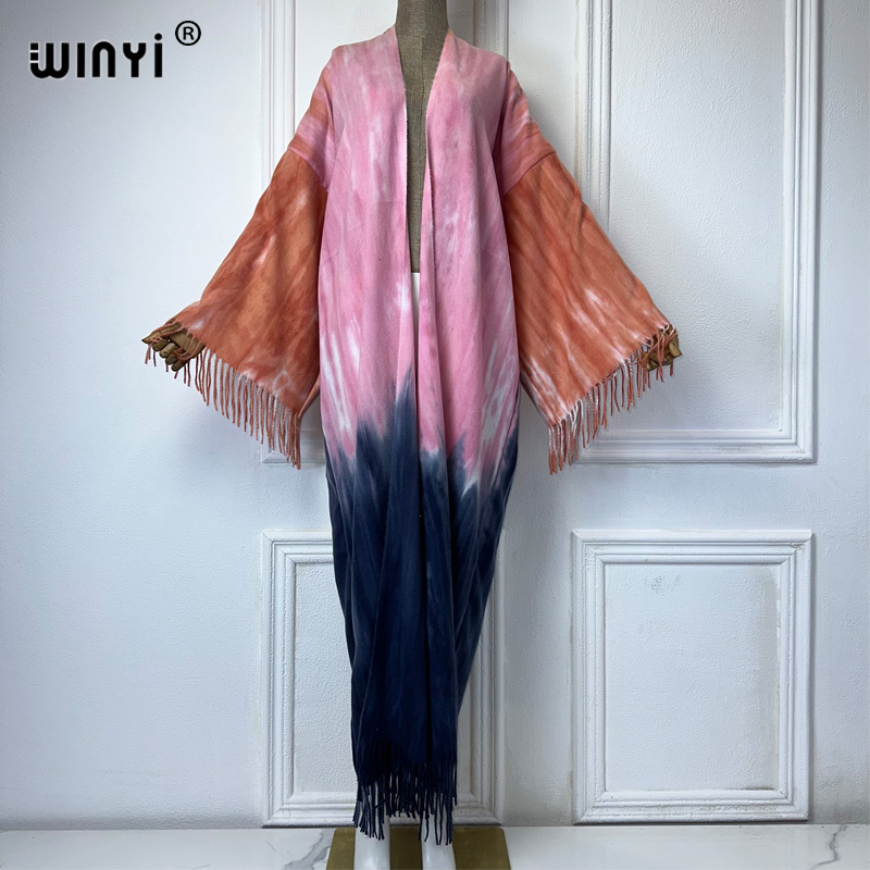 Winyi-女性のための染められた着物カーディガン、アフリカ - Street Fashion Dubai のレビューと価格
