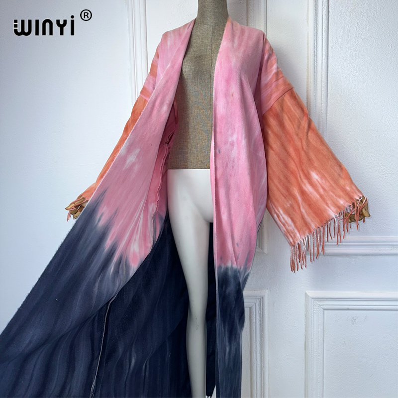 Winyi-女性のための染められた着物カーディガン、アフリカ - Street Fashion Dubai のレビューと価格