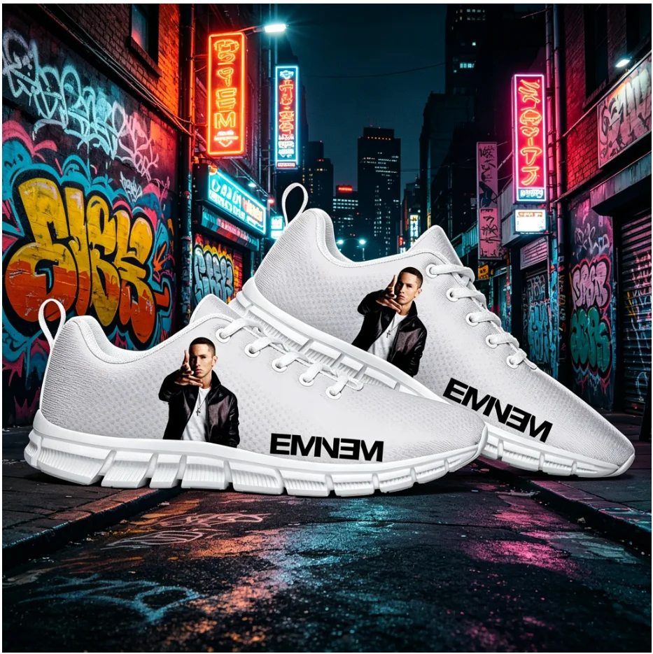 エミネム カスタム ハイカットスニーカー ヒップホップ ラッ - Street Fashion Hip Hop のレビューと価格