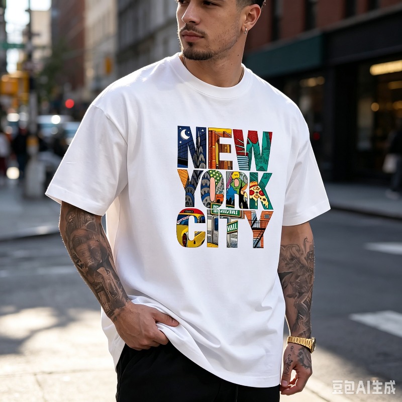 ニューヨークシティ グラフィック Tシャツ メンズ カラフル - Street Style New York Fashion のレビューと価格