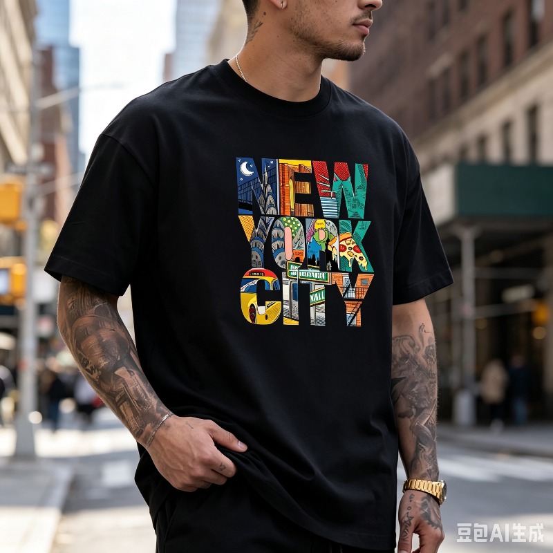 ニューヨークシティ グラフィック Tシャツ メンズ カラフル - Street Style New York Fashion のレビューと価格
