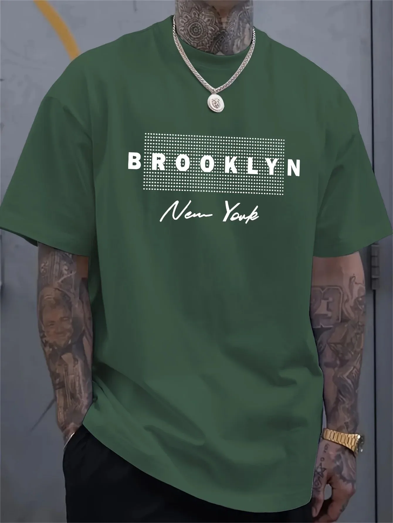 メンズニューヨークレタープリントTシャツ夏カジュアルラウンド - Street Fashion Of New York のレビューと価格