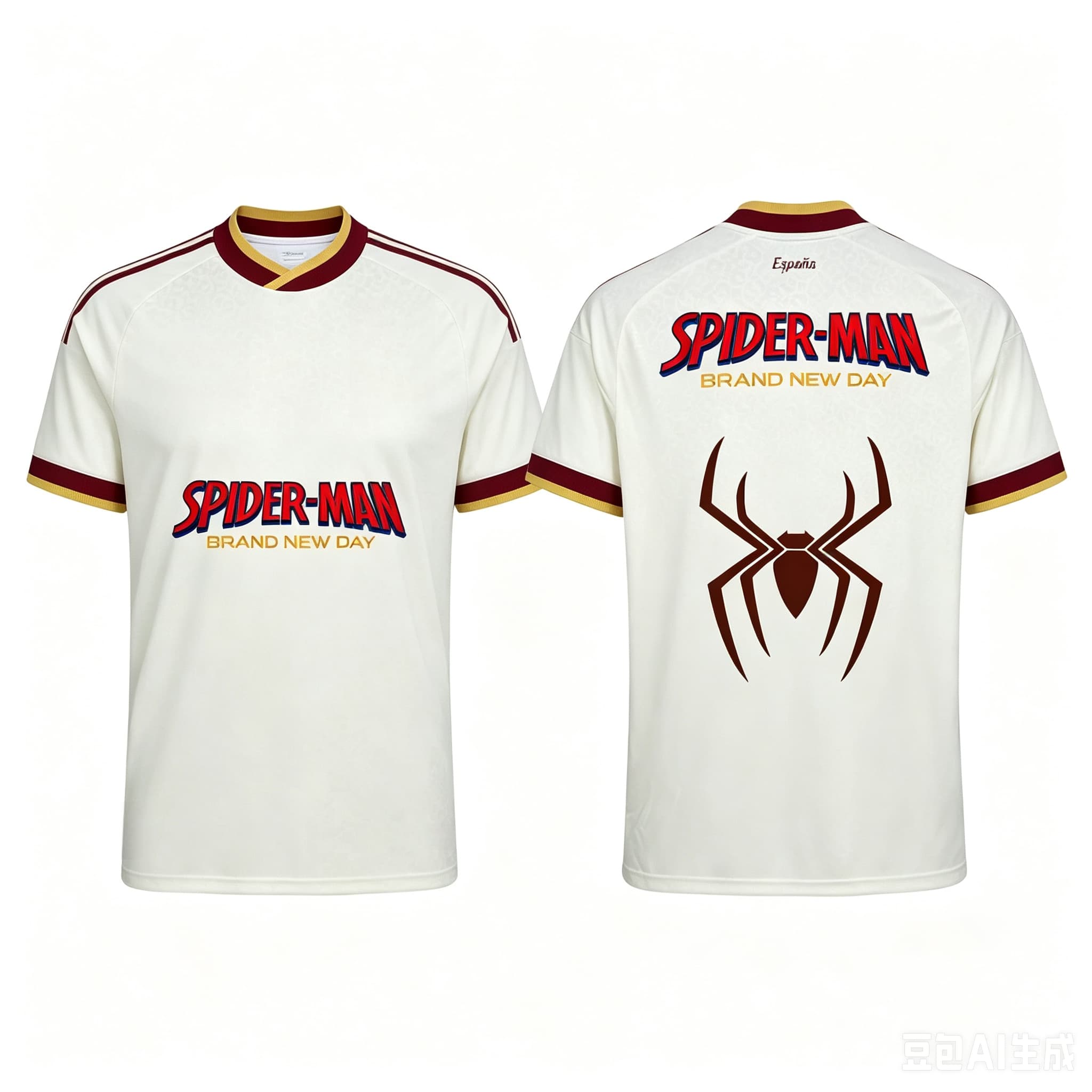 新しいスペイン男性女性サッカージャージ半袖スパイダーパターン - Street Fashion In Spain のレビューと価格
