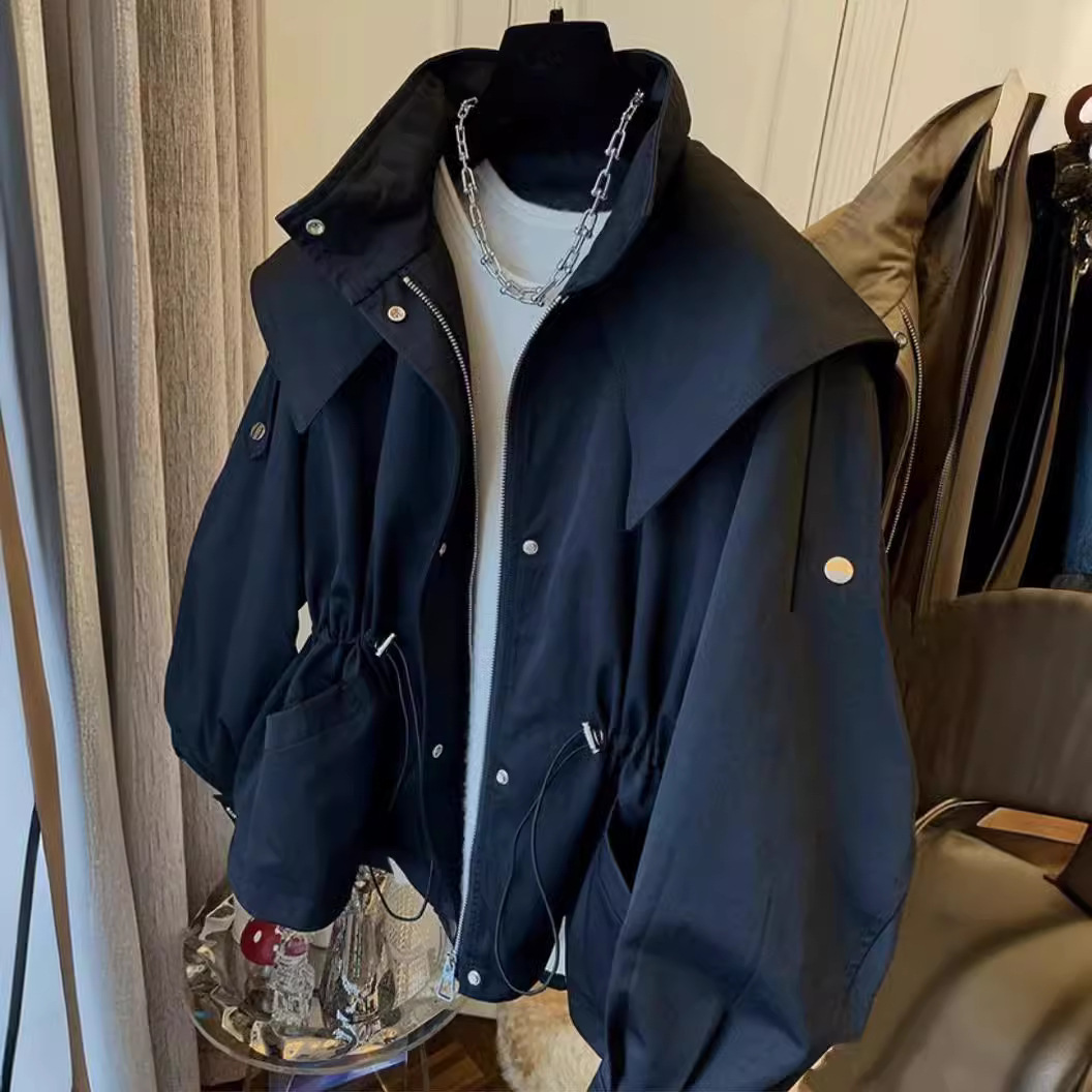 女性春秋長袖カジュアルショートトレンチウエストパーティーデザ - Street Fashion Korean Girl のレビューと価格