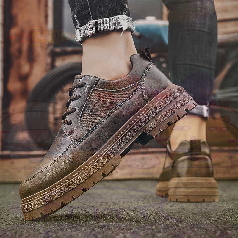 ダーク天然皮革ファッショントレーナーテニスメンズスニーカーフ - Street Fashion Canada のレビューと価格