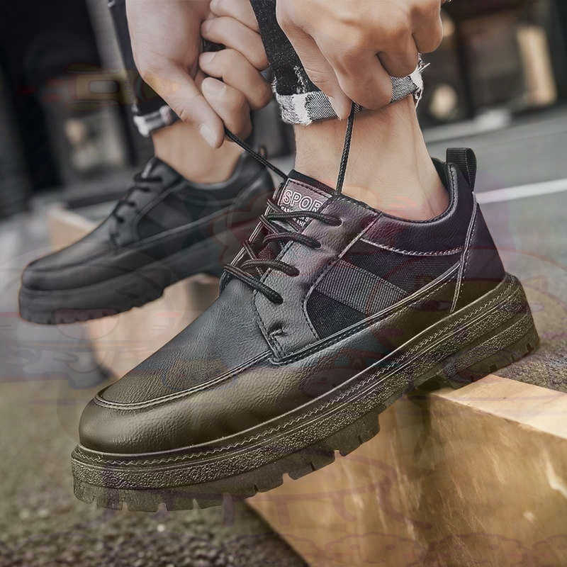 ダーク天然皮革ファッショントレーナーテニスメンズスニーカーフ - Street Fashion Canada のレビューと価格