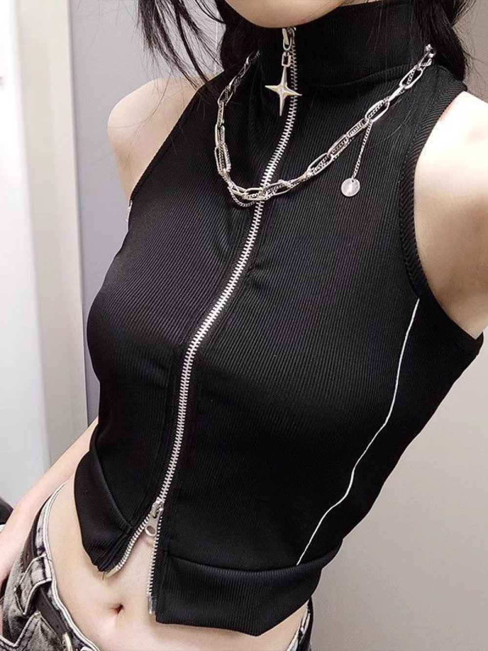 2026年新作夏ホットガールショートベストダークパンクゴスノ - Street Fashion Goth のレビューと価格