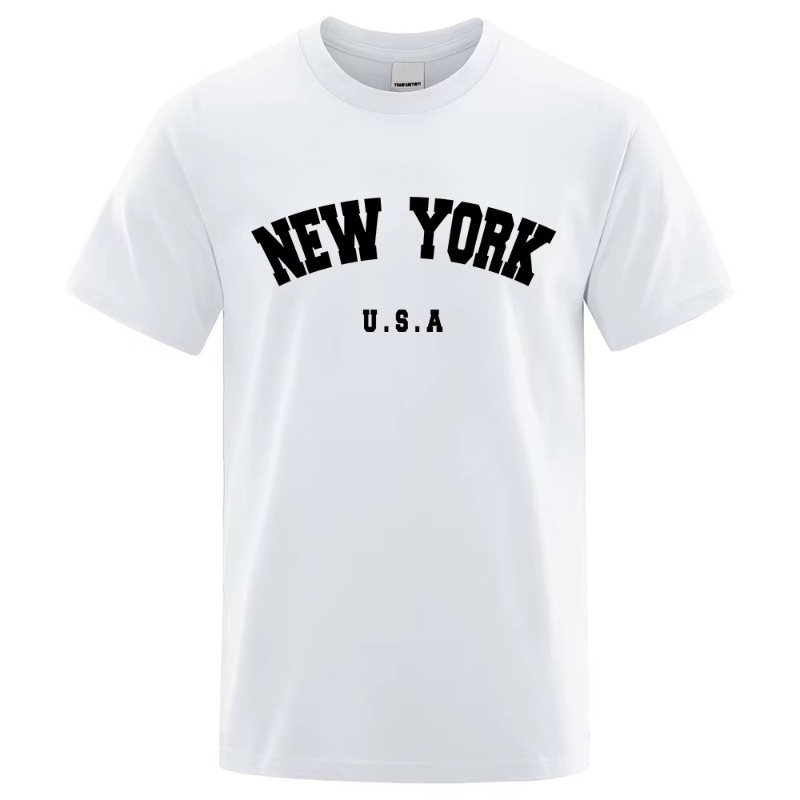 米国ニューヨーク米国シティストリートプリント Tシャツ男性用 - Street Style New York Fashion のレビューと価格