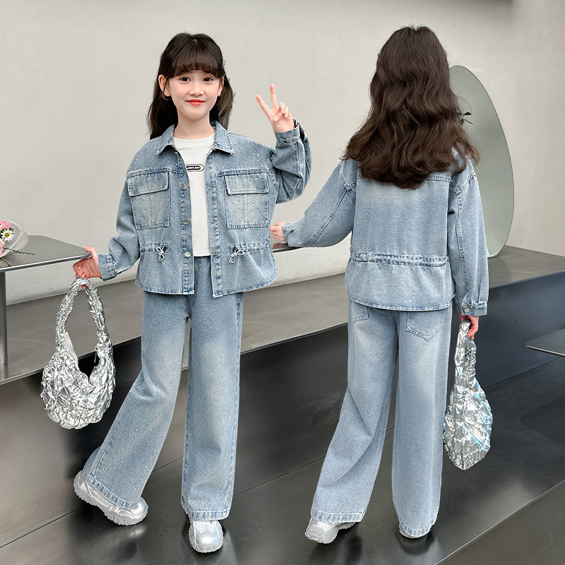 カウガールファッションストリートデニム服セットジーンズとジャ - Street Fashion Korean Girl のレビューと価格