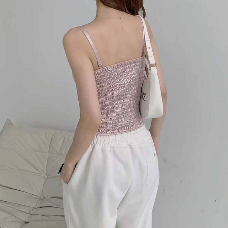 キャミソール女性夏 Y2k スイートガール快適なシンプルなソ - Street Fashion Korean Girl のレビューと価格