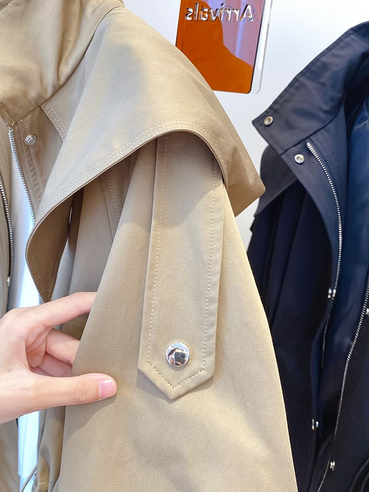 長袖カジュアルショートトレンチウエストパーティーデザインジャ - Street Fashion Korean Girl のレビューと価格