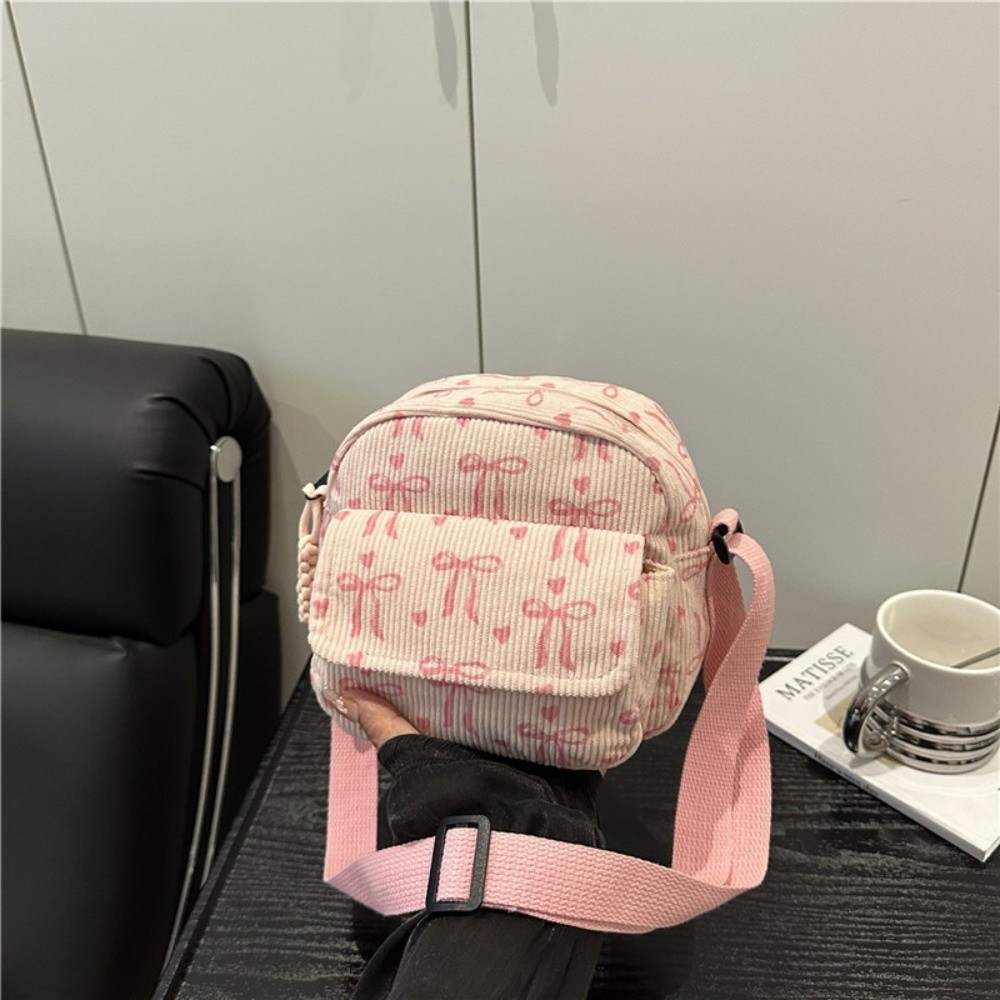女性のコーデュロイ小さなショルダーバッグティーンエイジャーガ - Street Fashion Korean Girl のレビューと価格