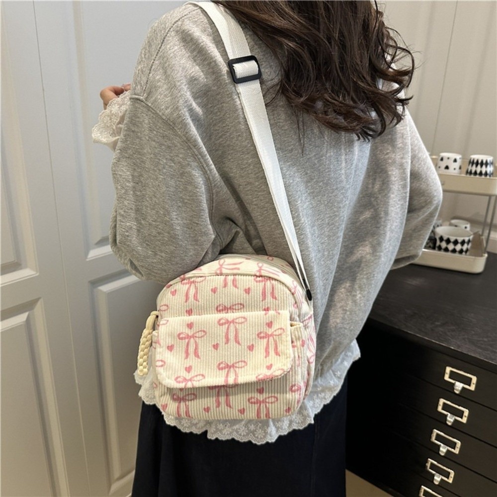 女性のコーデュロイ小さなショルダーバッグティーンエイジャーガ - Street Fashion Korean Girl のレビューと価格