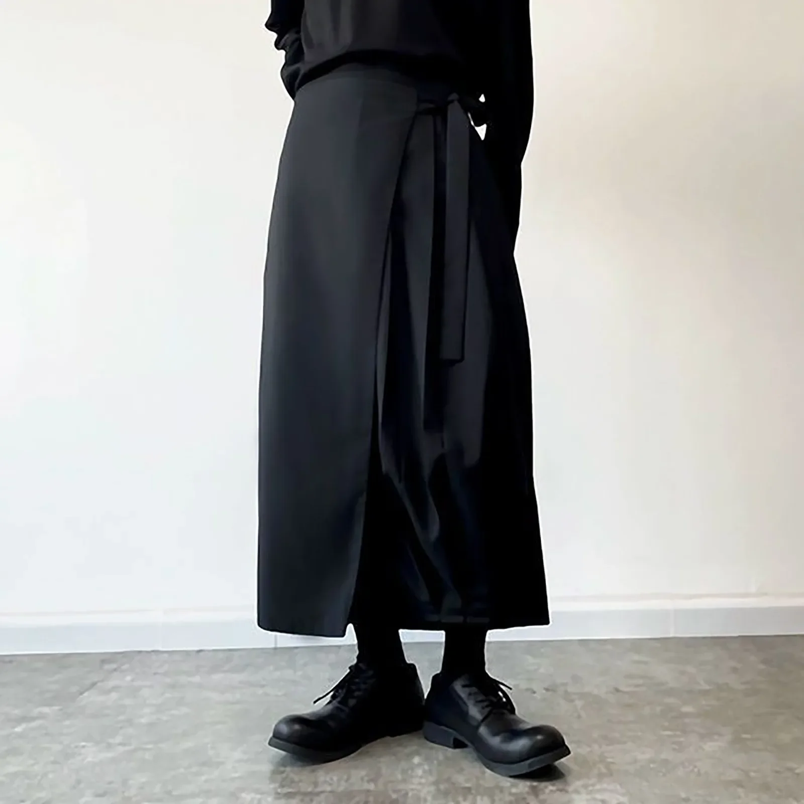 レトロダークスタイルメンズスカートパンツワイドレッグファッシ - Street Fashion Style Male のレビューと価格