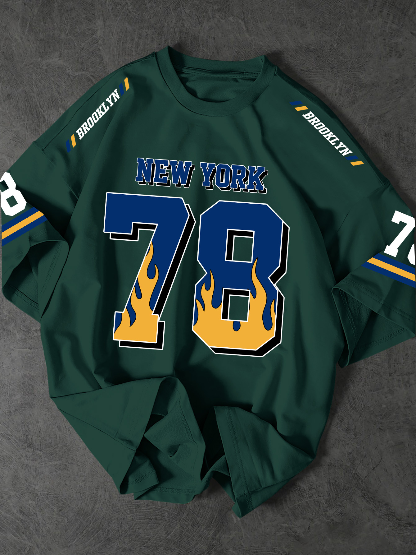メンズアメリカンレトロニューヨーク78フレイムプリントTシャ - Street Style New York Fashion のレビューと価格