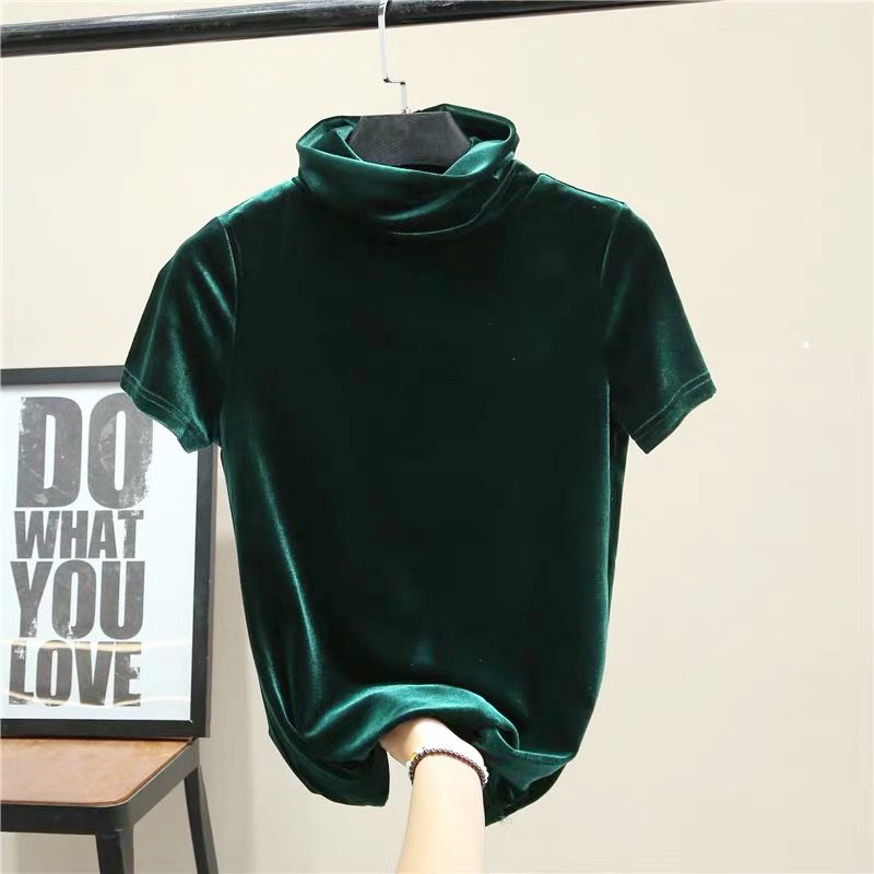 韓国ファッション レディース タートルネック 半袖 ベルベッ - Street Fashion Hip Hop のレビューと価格