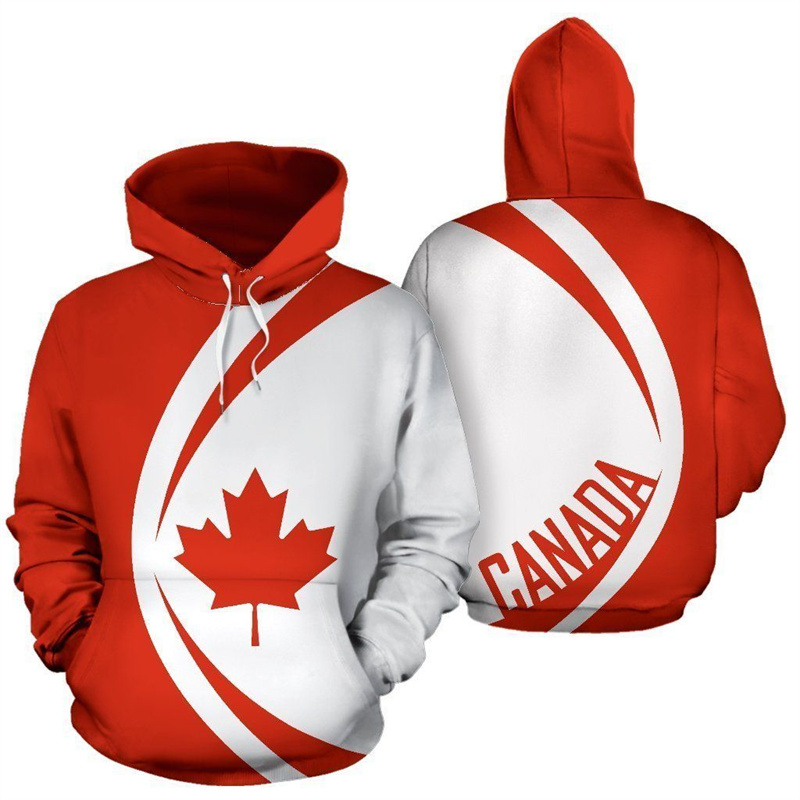 男性と女性のためのマプルリーフ3Dプリントパーカー,特大のス - Street Fashion Canada のレビューと価格