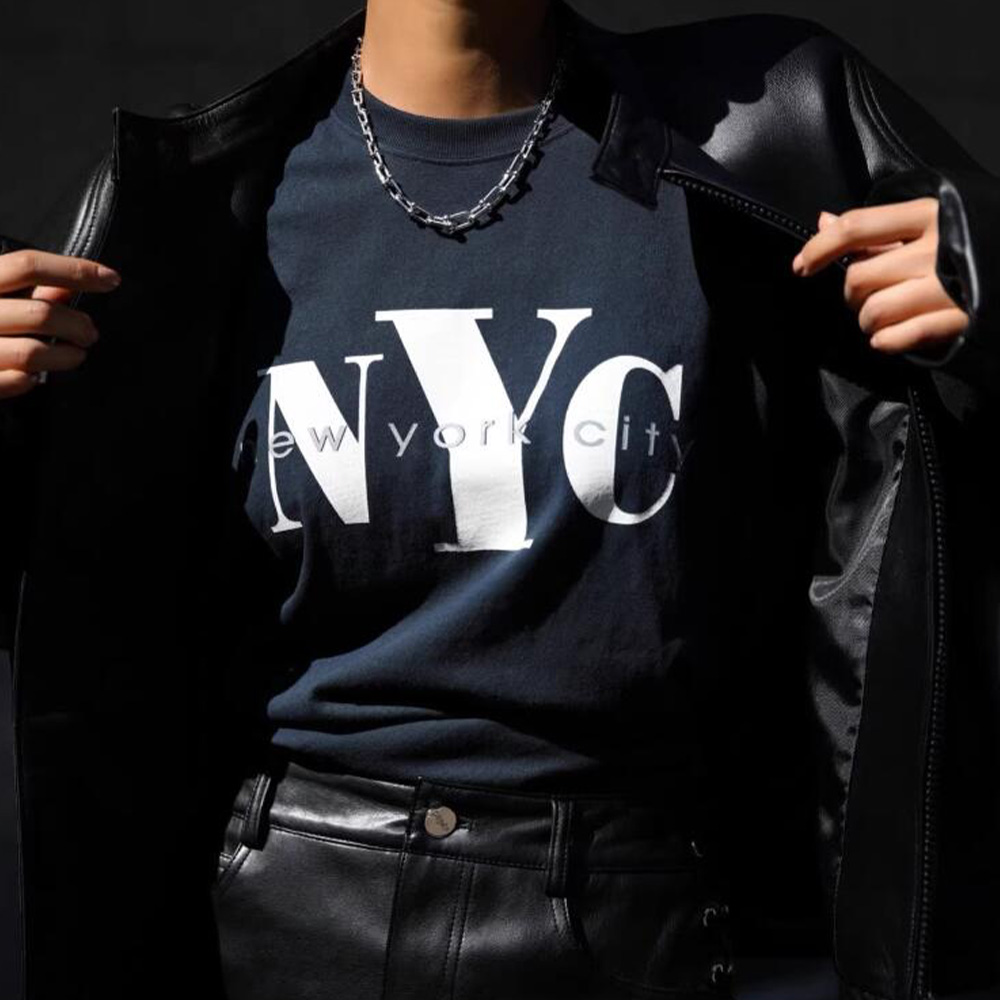 女性のためのレトロなアメリカンスタイルのTシャツ,都市の文字 - Street Style New York Fashion のレビューと価格