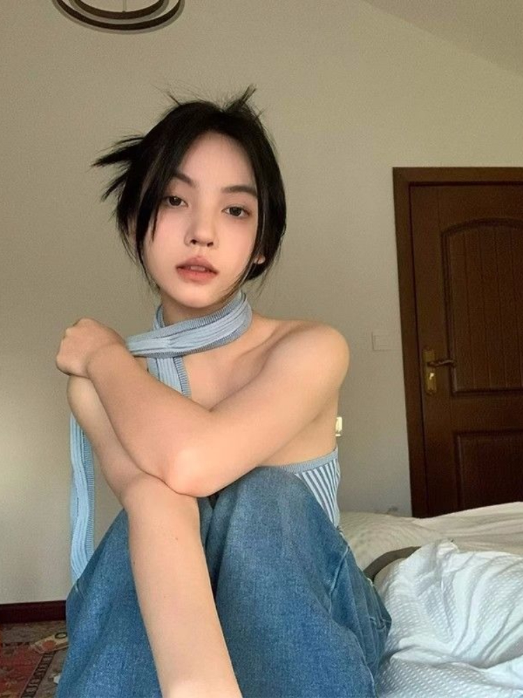 ニッチ韓国ファッション夏用イレギュラーホルターキャミソールY - Street Fashion Korean Girl のレビューと価格