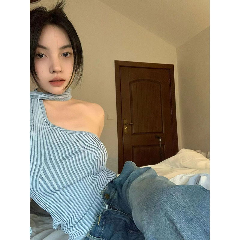 ニッチ韓国ファッション夏用イレギュラーホルターキャミソールY - Street Fashion Korean Girl のレビューと価格