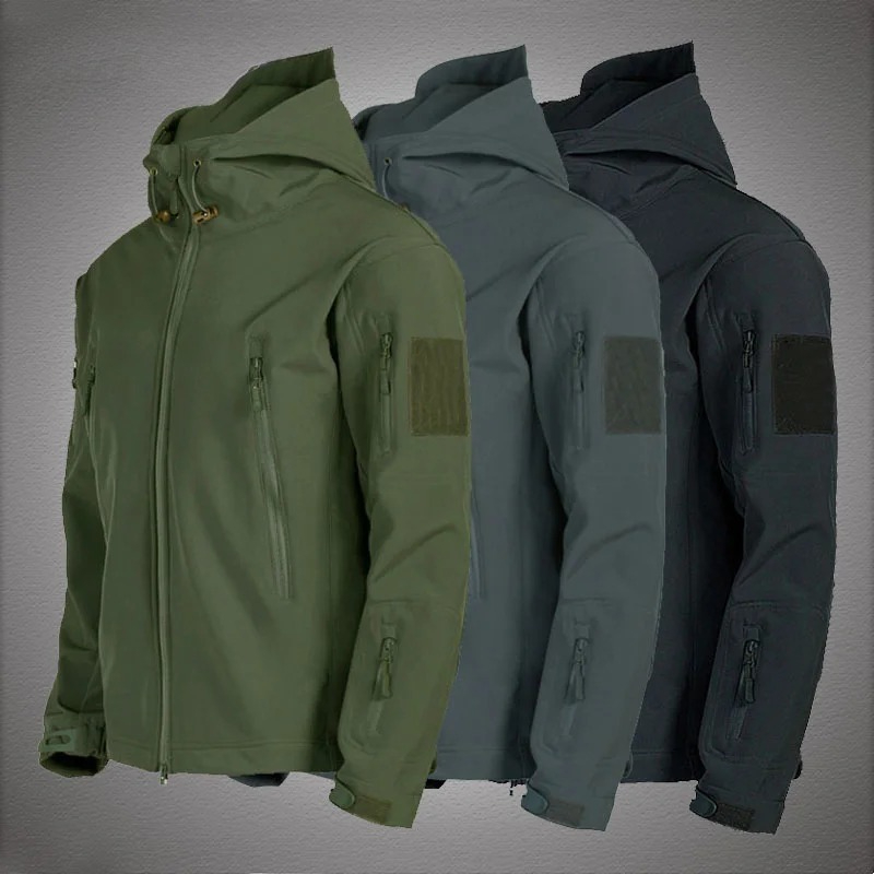 メンズ戦術防風防水ジャケット軍事戦闘ジャケット男性フード付き - Windbreak Shell Jacket のレビューと価格