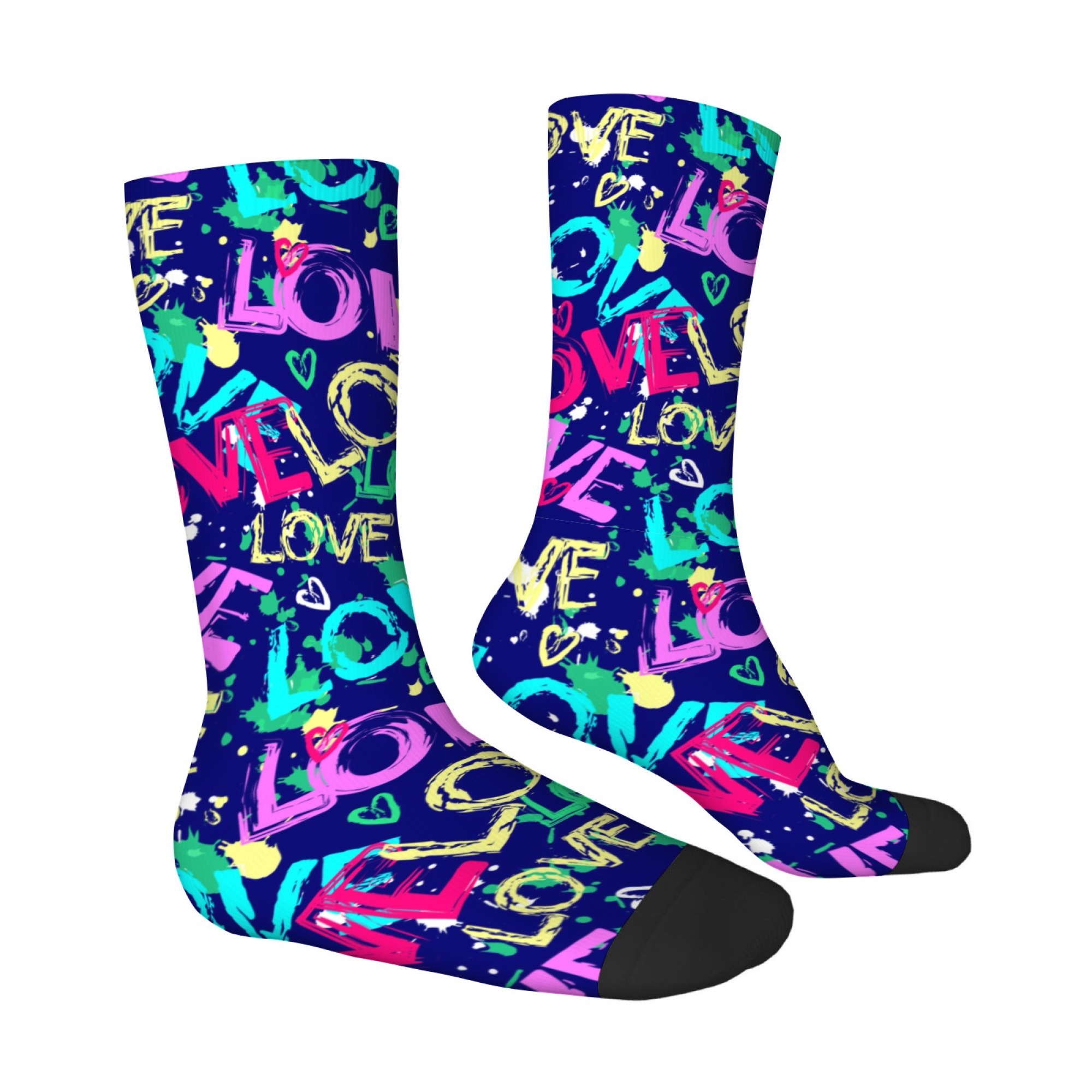 愛カラフルな落書きハッピーメンズソックス原宿スタイルストリー - Street Fashion Style Youtube のレビューと価格