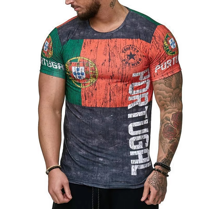 ポルトガルスペインスウェーデングラフィック Tシャツ紳士服レ - Street Fashion In Spain のレビューと価格